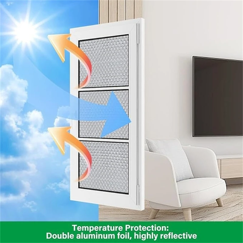 Reflective Bubble Window Covering with Heat Transfer Control, Double-Sided Hand-Trimmable Sheet Form and Interior Light