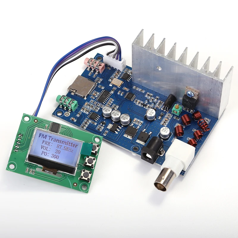 5W 76M-108MHZ 7W Max stereo PLL FM transmitter suite power frequency with LCD display