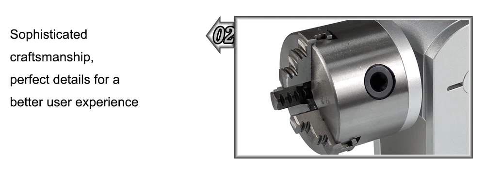 HUNST Drehachsen-3-Backen-Arbeitstischfutter D80A & Aktivierbarer Reitstock-Indexierkopf für CNC-Lasermarkier- und Graviermaschinen – Detail 3