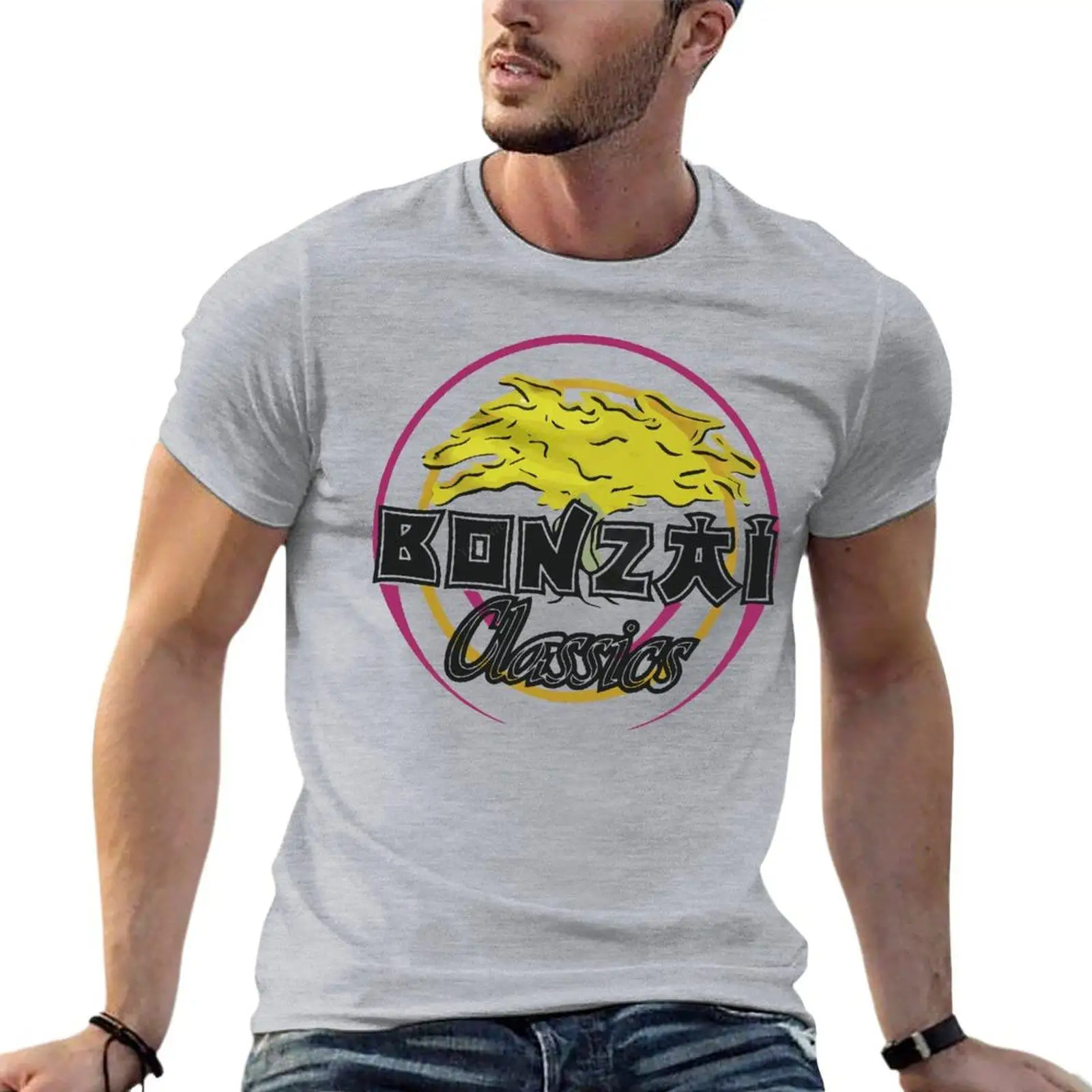 Bonzai Records Vintage Label Oversized T Shirts Printed Men\'S Clothes 100% Cotton Streetwear Large Size Tops Tee