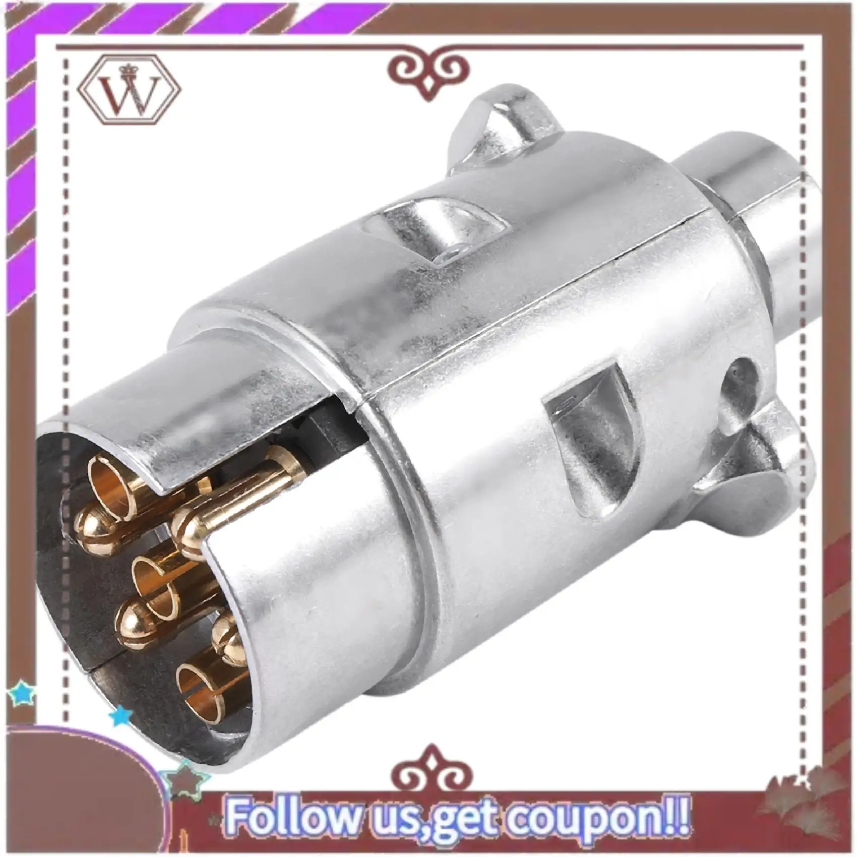 

A57E-Trailer Accessories- 7 Pin Trailer Plug 12V Rv Sockets Towbar Towing 7Pin Metal Trailer Connectors
