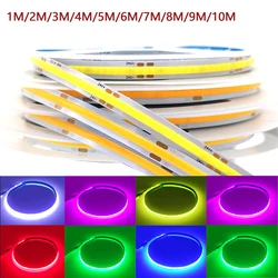 1M-10M DC24V Dimmbare COB LED Strip Light High Density Linear Flexible FOB COB LED Strip W/CCT/RGB/RGBCCT RA90 Soft Waterproof