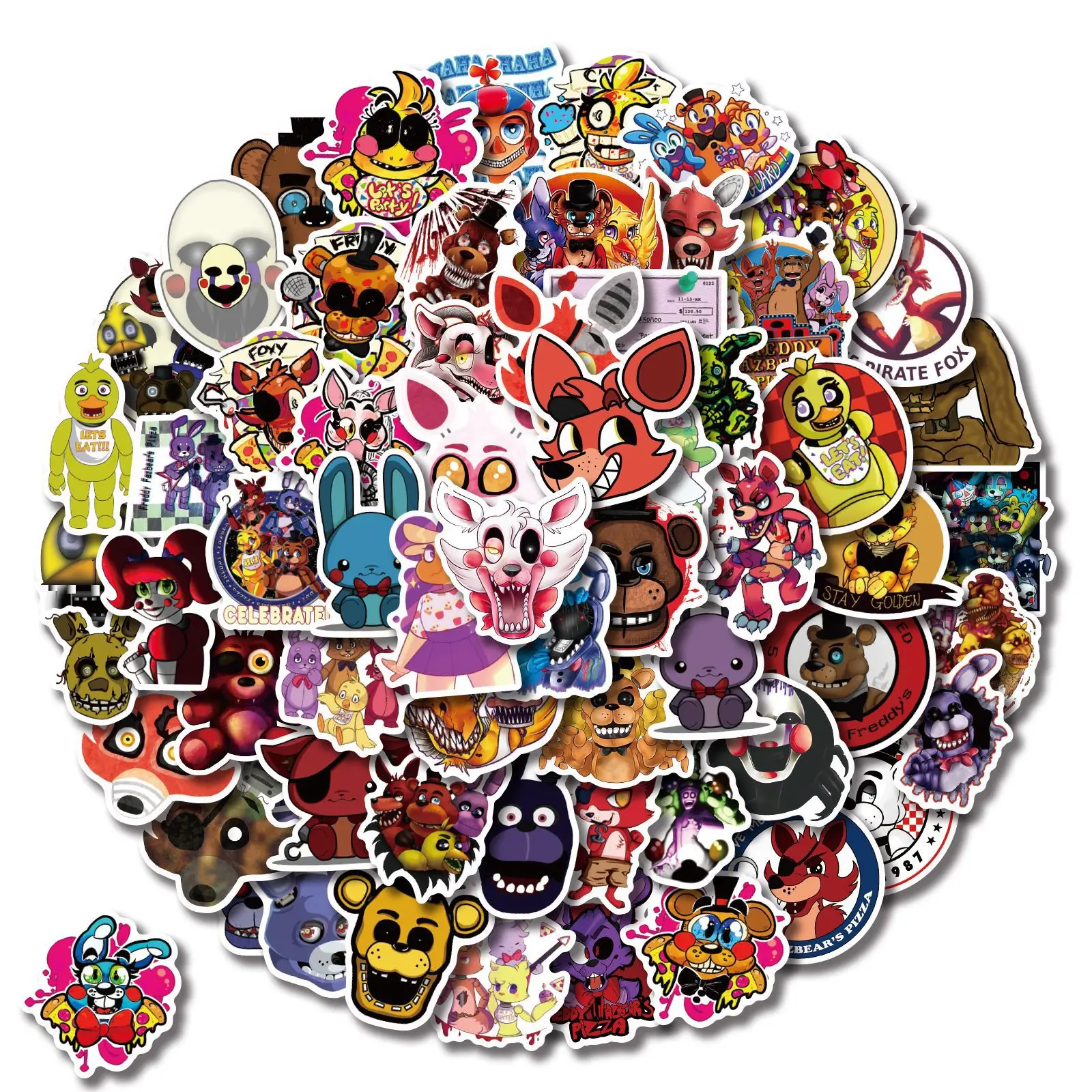 50/100PCS Game Stickers Freddy Bear Fazbear for Car Laptop Luggage Phone Decal Waterproof Sticker Toys Gifts