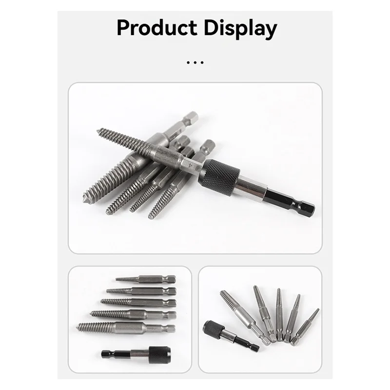 

A43F-5 Pcs Damaged Extractor Drill Bit Set Hex Shank Damaged Bolt Screw Stud Extractor Extractor Tool Set Slide Extractor