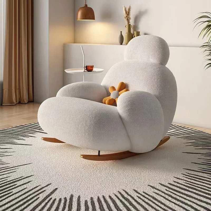 Nordic network red cute small sofa single rocking chair cream wind lazy sofa simple balcony foot