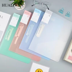 A4 Semi Transparent Single Double Clip Long Press Strong Folder for Paper Storage