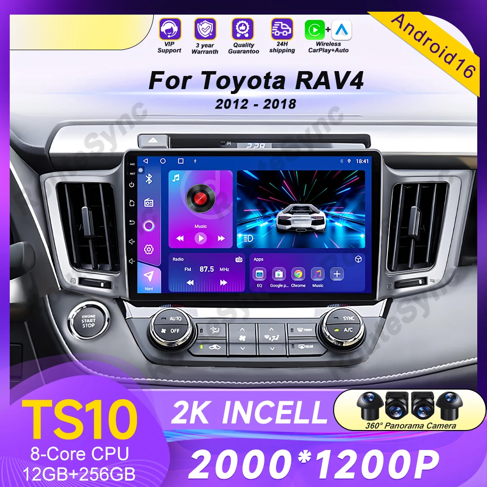 

Автомобильный радиоприемник Android 16 для Toyota RAV4 RAV 4 2013-2017 Мультимедийный видеоплеер 4G Carplay GPS Стерео головное устройство Авто без 2din din
