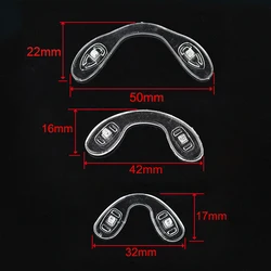 20pcs Eyeglasses Silicone Conjoined Push In Nose Pads Screw In Nose Pad 32mmx17mm 42mm16mm 50mmx20mm