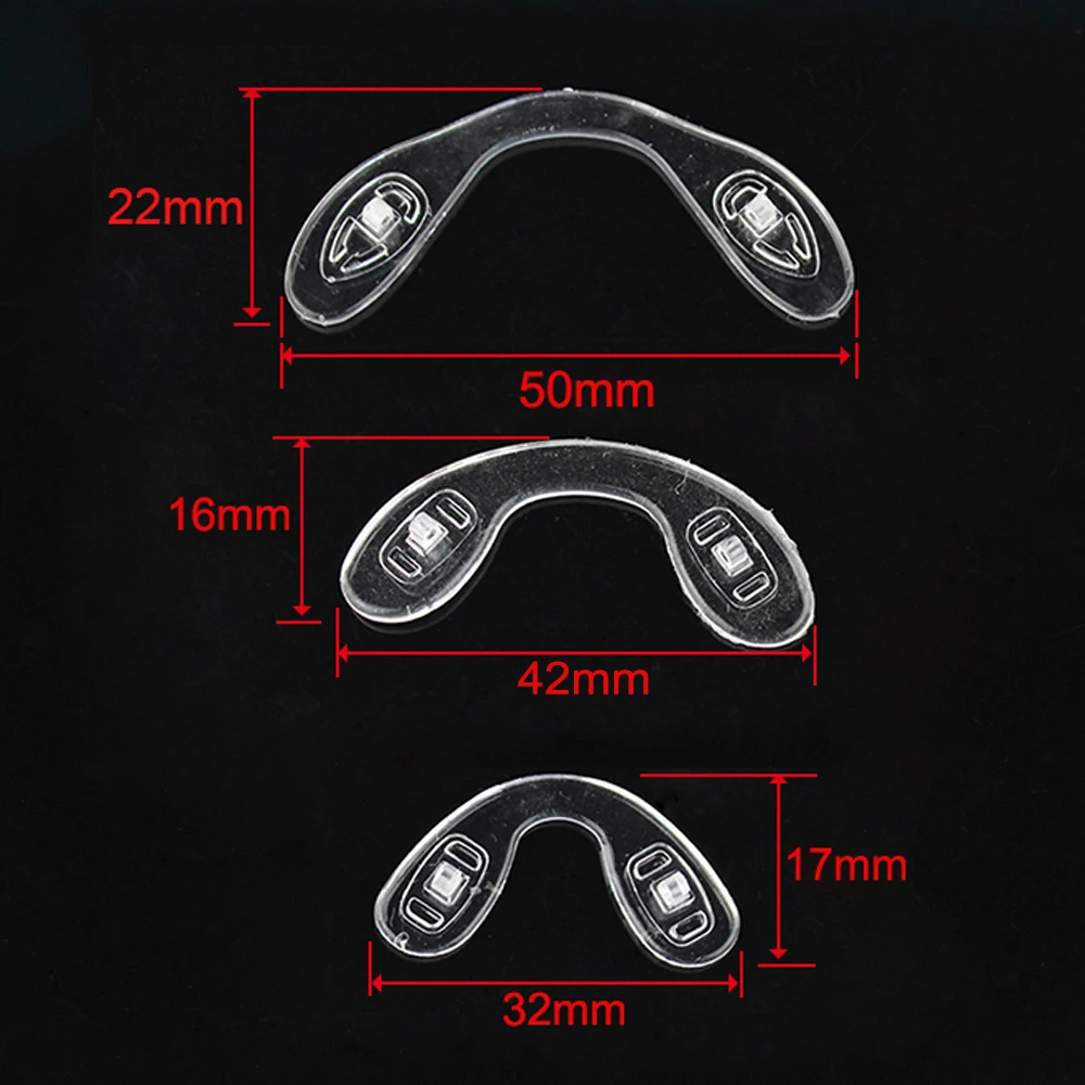 20pcs Eyeglasses Silicone Conjoined Push In Nose Pads Screw In Nose Pad 32mmx17mm 42mm16mm 50mmx20mm