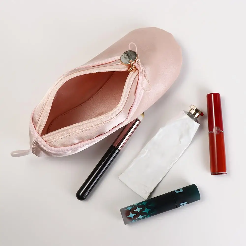 Large Capacity Ballet Shoes Pencil Case Cute Design Pencil Holder Satin Stationery Bag School Pencil Box Makeup Bag