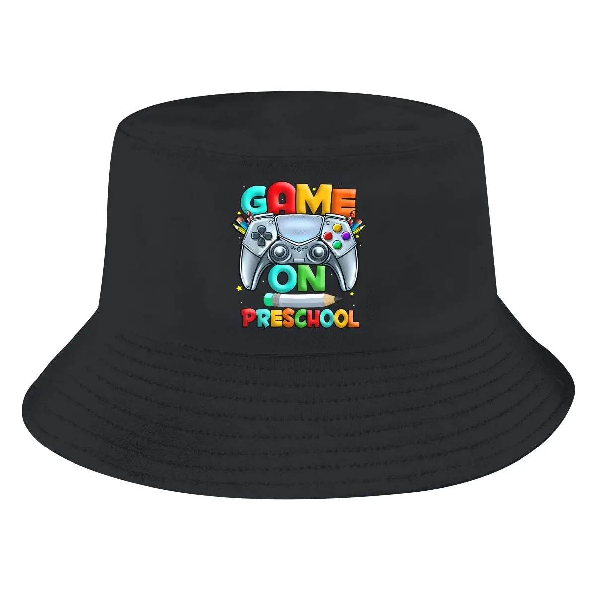 Old School Video Game Bucket Hat Game On Preschool Men's Women's Fisherman Cap Hip Hop Beach Sun Fishing Hats