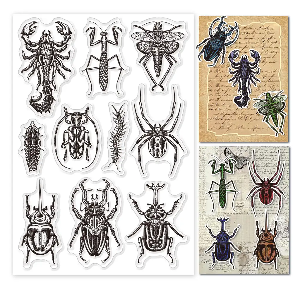 2023 New insect stamp Clear Stamps for Scrapbooking Transparent Silicone Rubber DIY Photo Album Decor 1107