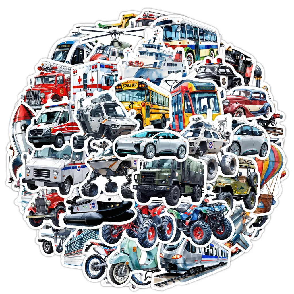 Picture 3: 50PCS Transportation Graffiti Stickers - DIY Decor for Water Cup, Computer, Scooter, Luggage & Phone RecordingYourLife Store