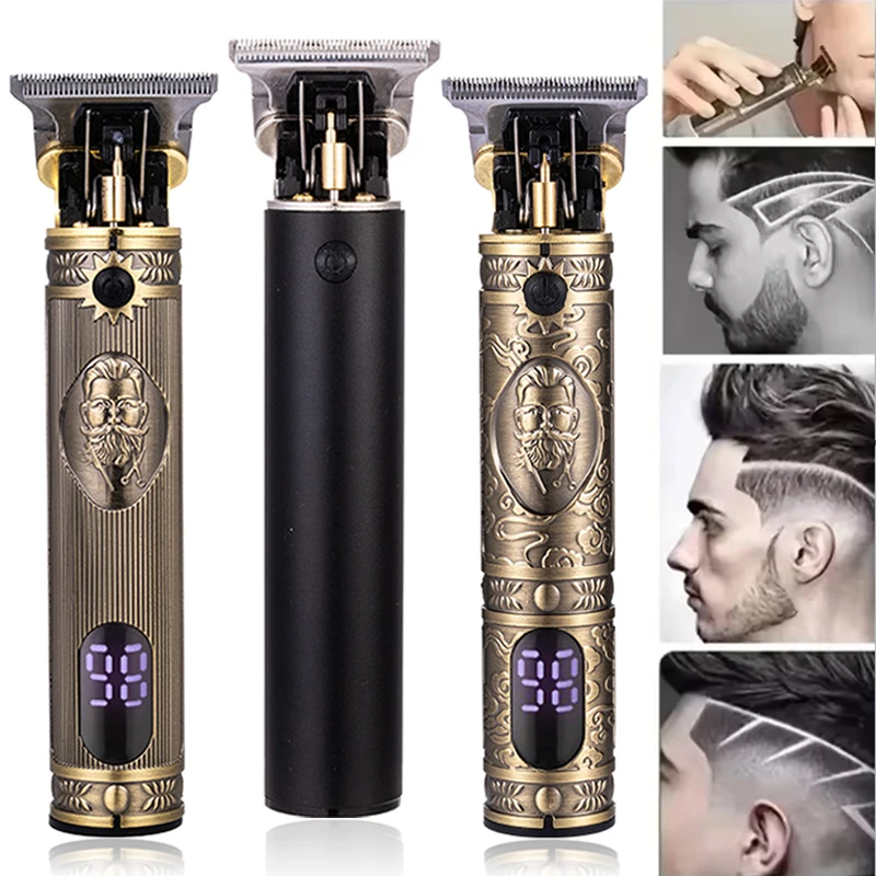 

T9 Carving Hair Clipper Professional Hair Cutting Machine Barber Rechargeable Hair Trimmer Metal Haircut Machine Clipper for Men