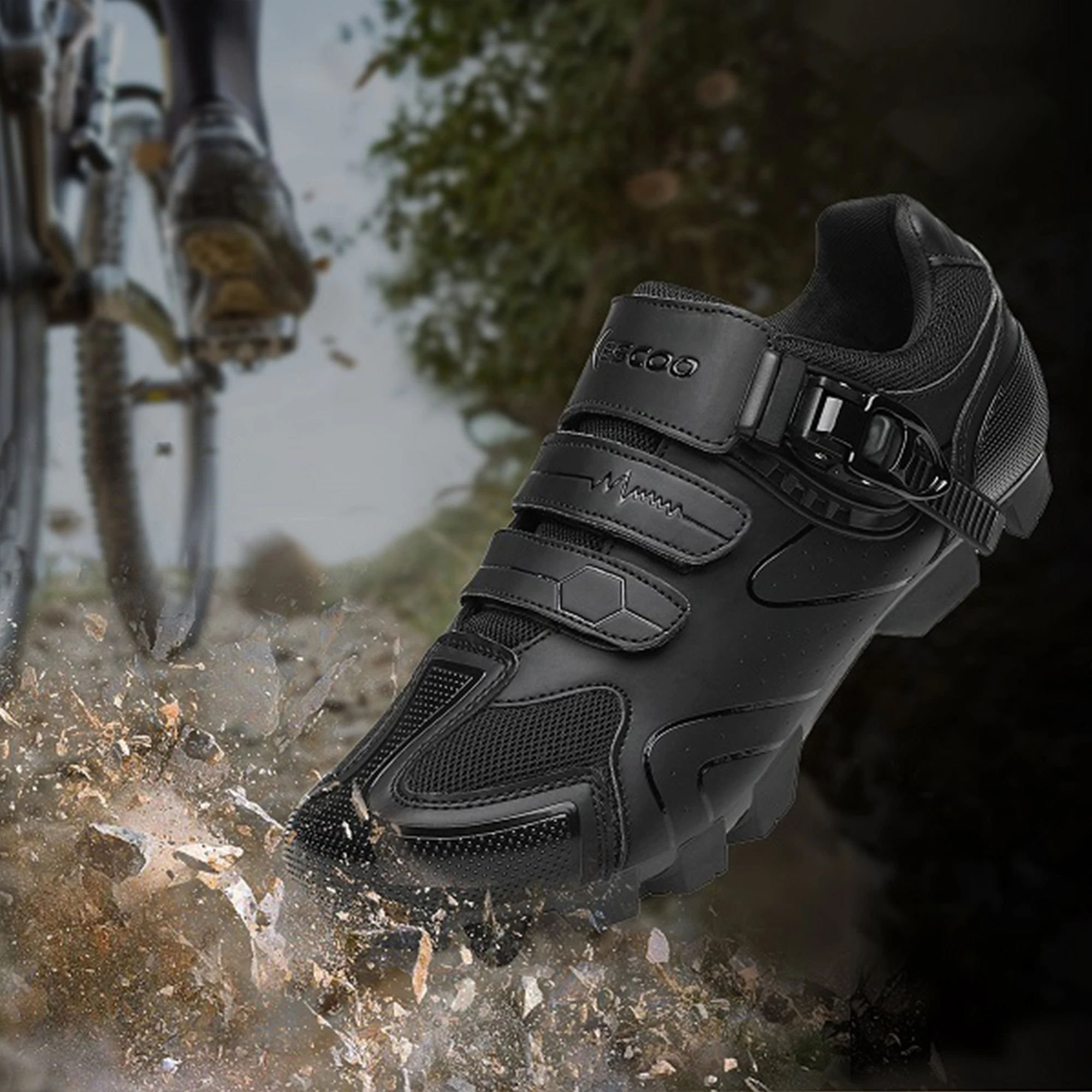 

Professional men's mountain bike shoes, MTB sports shoes，Cycling Shoes with Quick Ratchet Buckle Indoor Outdoor Riding Biking。