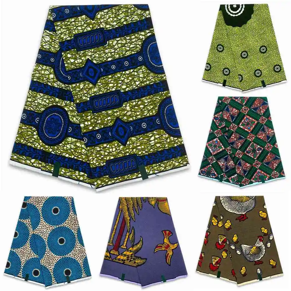 Guaranteed Veritable African Real Wax Print Fabric Ghana Style Ankara Wax Tissu Pagne 100% Cotton Soft Design Nigeria Wax Fabric