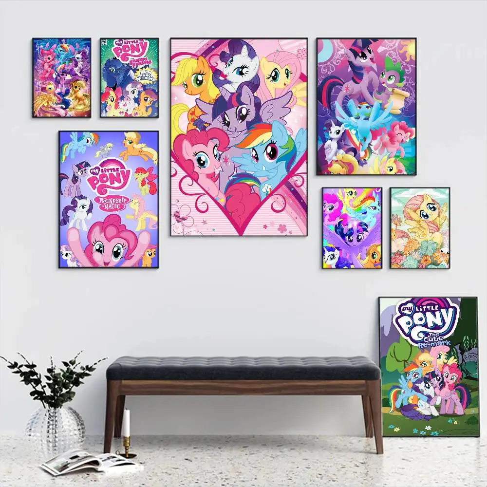 My L-Little P-Pony Classic Vintage Posters Waterproof Paper Sticker Coffee House Bar Home Decor