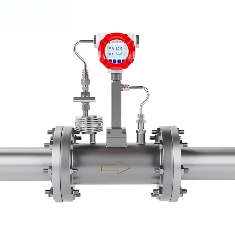 DN10-DN500 شاشة LED للزيت والغاز مقياس الجريان الدوامي مخرج النبض ATEX مقياس الجريان البخاري #1