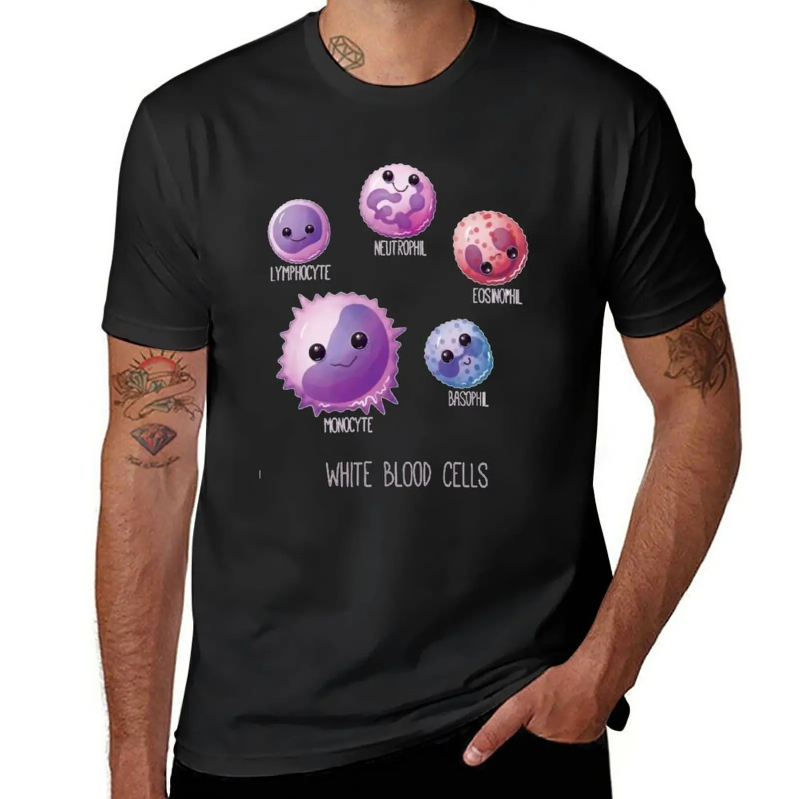 New Cute Funny White Blood Cells T-Shirt quick-drying t-shirt boys animal print shirt designer t shirt men