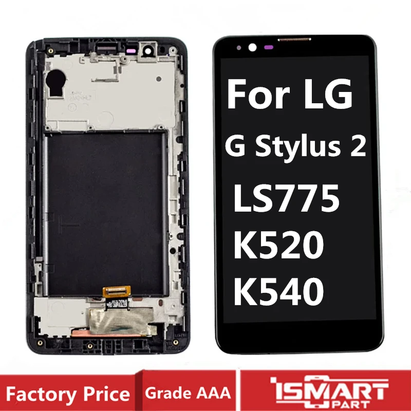 Para LG G Stylus 2 LCD LS775 Display Touch Screen Digitador Assembléia com Substituição de Quadro K520 K520DY K540 Peças de Tela