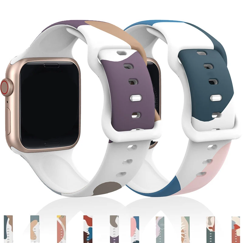 Silikonbänder für Apple Watch Armband 49 mm 46 mm 42 mm 44 mm 45 mm 41 mm 40 mm Morandi Schnallenarmband für iWatch 11 10 9 8 7 6 5 4 SE