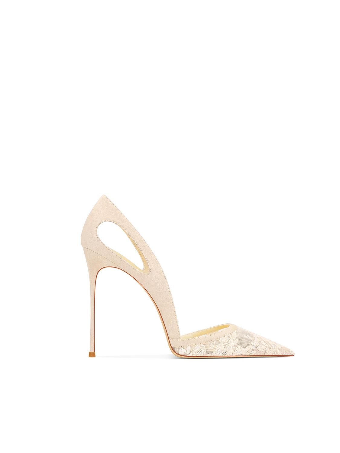 Hohle Spitze High Heels Frauen Spitz Stiletto Temperament Prominente