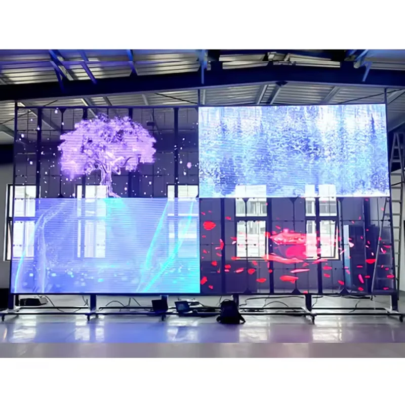 2024 hot product Indoor/Outdoor Flexible Transparent LED Screen Glass Film Crystal LED Display Adhesive LED Screen