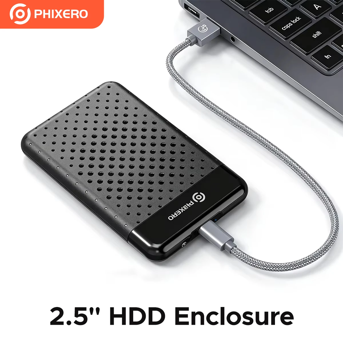 PHIXERO 2.5" SATA HDD Enclosure SSD Hard Drive External Case USB 3.0 Type-C 6Gbps 7mm 9.5mm Disk Storage Box For PC Laptop