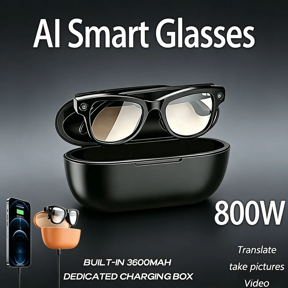 

Новые умные очки 2026 года с ИИ, Bluetooth, камерой, записью видео, распознаванием фото ИИ, голосовым переводом, солнцезащитные очки для мужчин и женщин