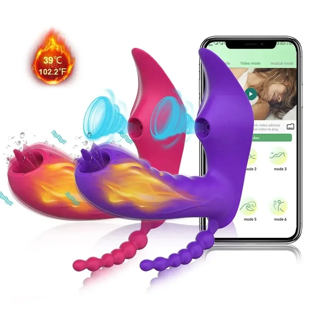 3-in-1 Bluetooth App Dildo vibratore masturbatore femminile vuoto vaginale clitoride succhiare stimolatore coppia femminile giocattolo adulto del sesso