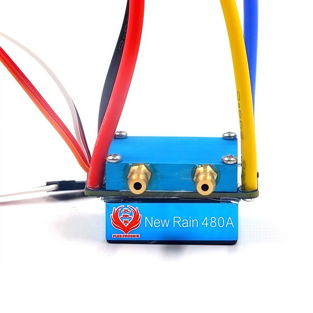 Fatjoy 480a escovado esc motor duplo resfriamento de água um para dois controlador de velocidade eletrônico para barco rc carro rc