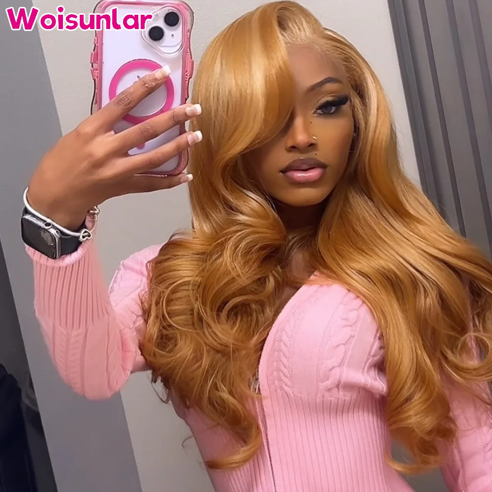 

36 inches Highlight 613 and Blonde Front Lace wig human hair 13x4 Transparent Lace Body wave 200% Black Women Natural Human hair