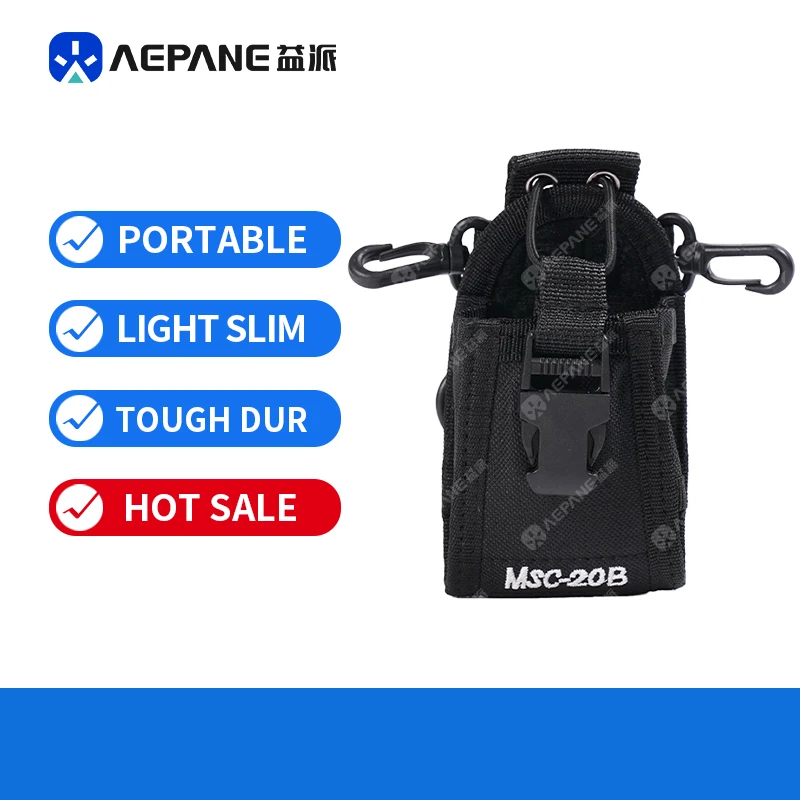 

MSC-20B Nylon Radio Holster Case With Quick Release Buckle Carabiner Clip For Portable Handheld Walkie Talkie Holder Pouch