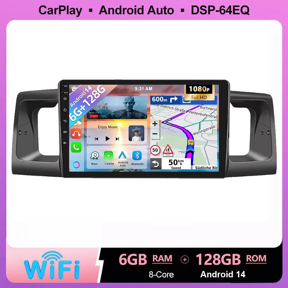 

6G+128G Car Radio for Toyota Corolla E120 E130 2000-2007 GPS Stereo Navi Multimedia Player 4G+Wifi Android Autoradio Head Unit