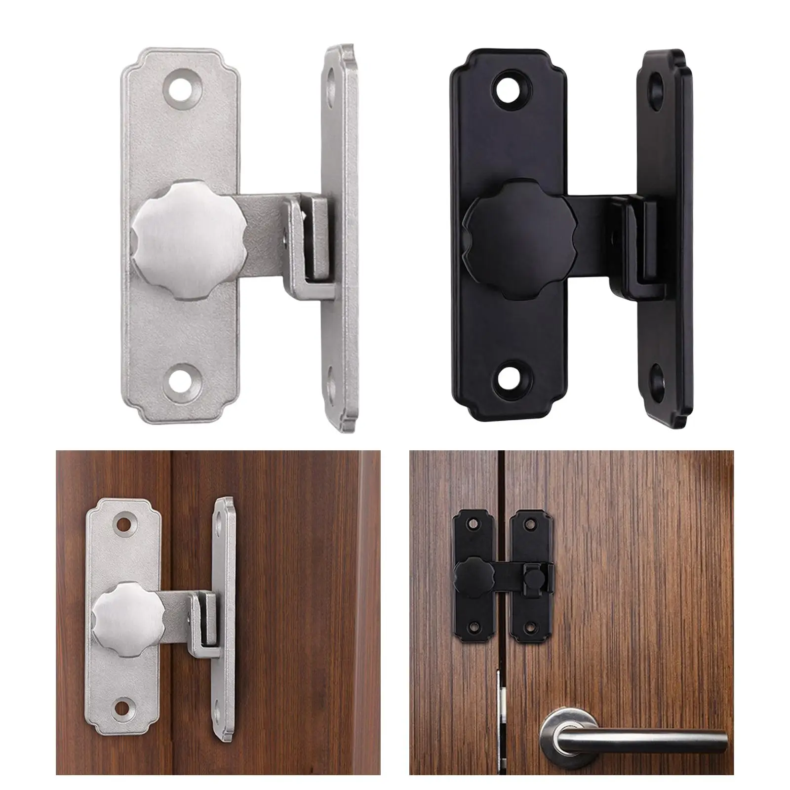 Barn Sliding Door Latch Lock with Screws Stainless Steel Hasps Lock for Gate Window Fence