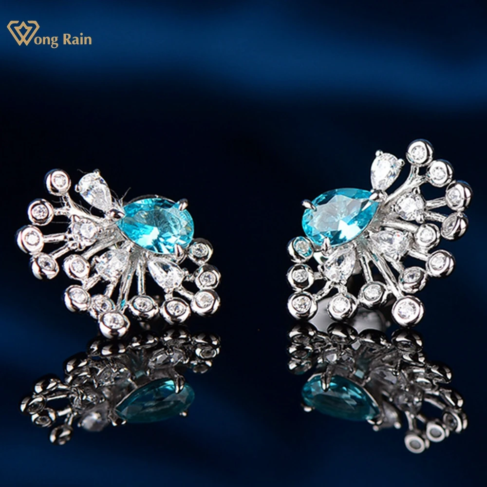 wong chuva paraiba turmalina gemstone ear studs para mulheres brincos cortados pera 100 925 sterling silver presente de joias finas atacado 01