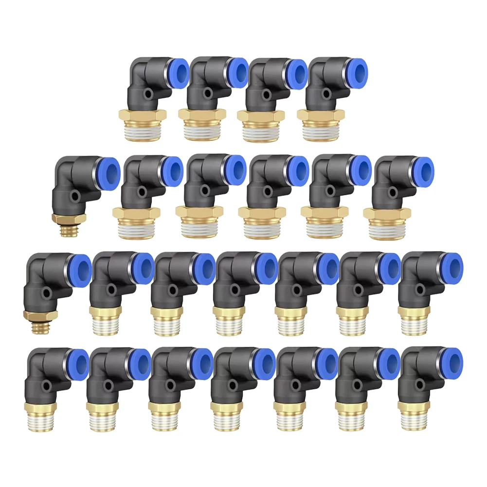 Pneumatic Quick Connector Air Fittings Thread Elbow Adapter PL4-16mm Hose Tube Elbow Air Hose Fittings Quick Connector