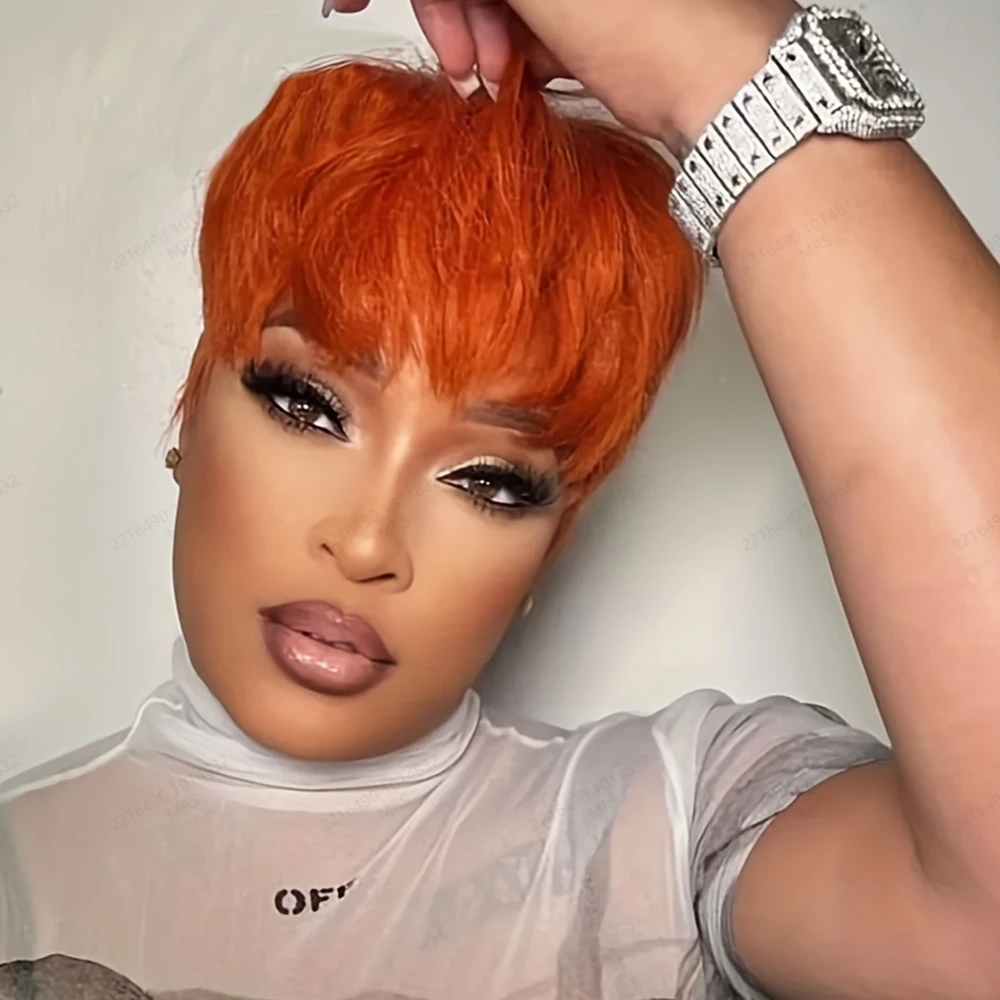 

Orange Synthetic Wigs For Women Short Curly Wig Heat Resistant Hair For Daily Use Holiday Halloween Costume Party Cosplay