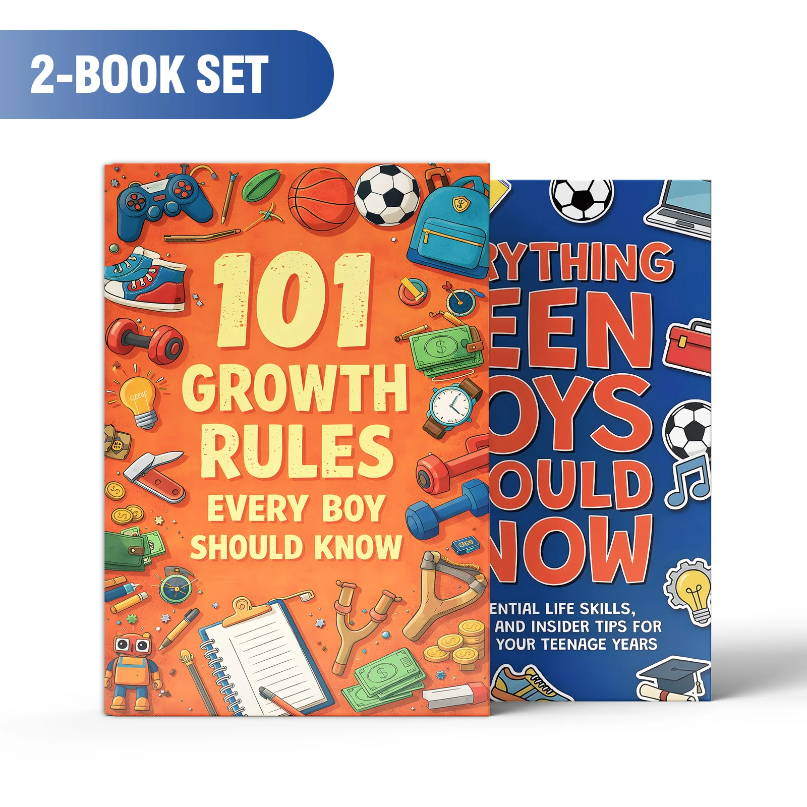 Teen Boy Life Skills and Personal Growth Book Set, 2-Book Collection Featuring Everything Teen Boys Should Know and 101 Growth