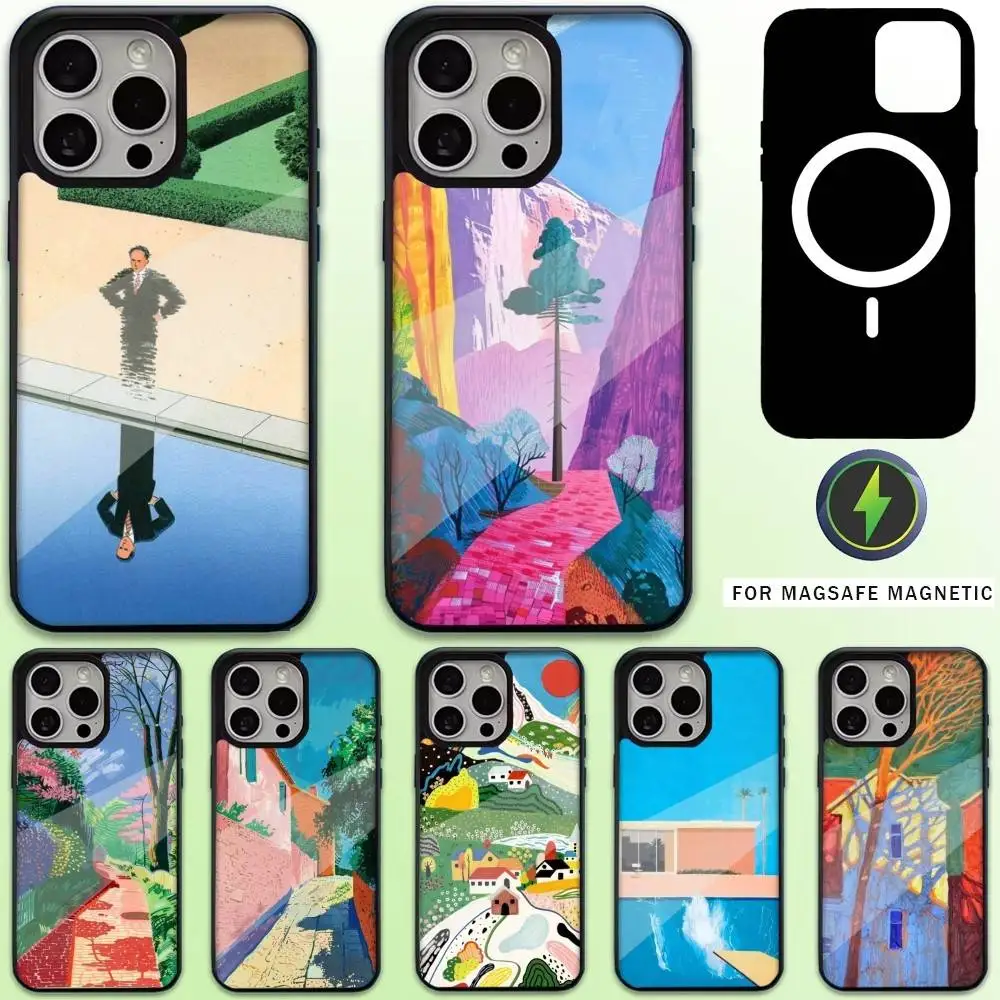 

Art D-David H-HocKney Phone Case For iPhone17,16,15,14,13,12,11 Plus,Pro Max Magnetic For Magsafe Wireless Charging