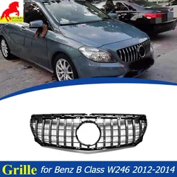 ABS Black Silver Grill Replacement Front Bumper Radiator GT Grille for Mercedes Benz B Class W246 2012-2014 Car Racing Grilles