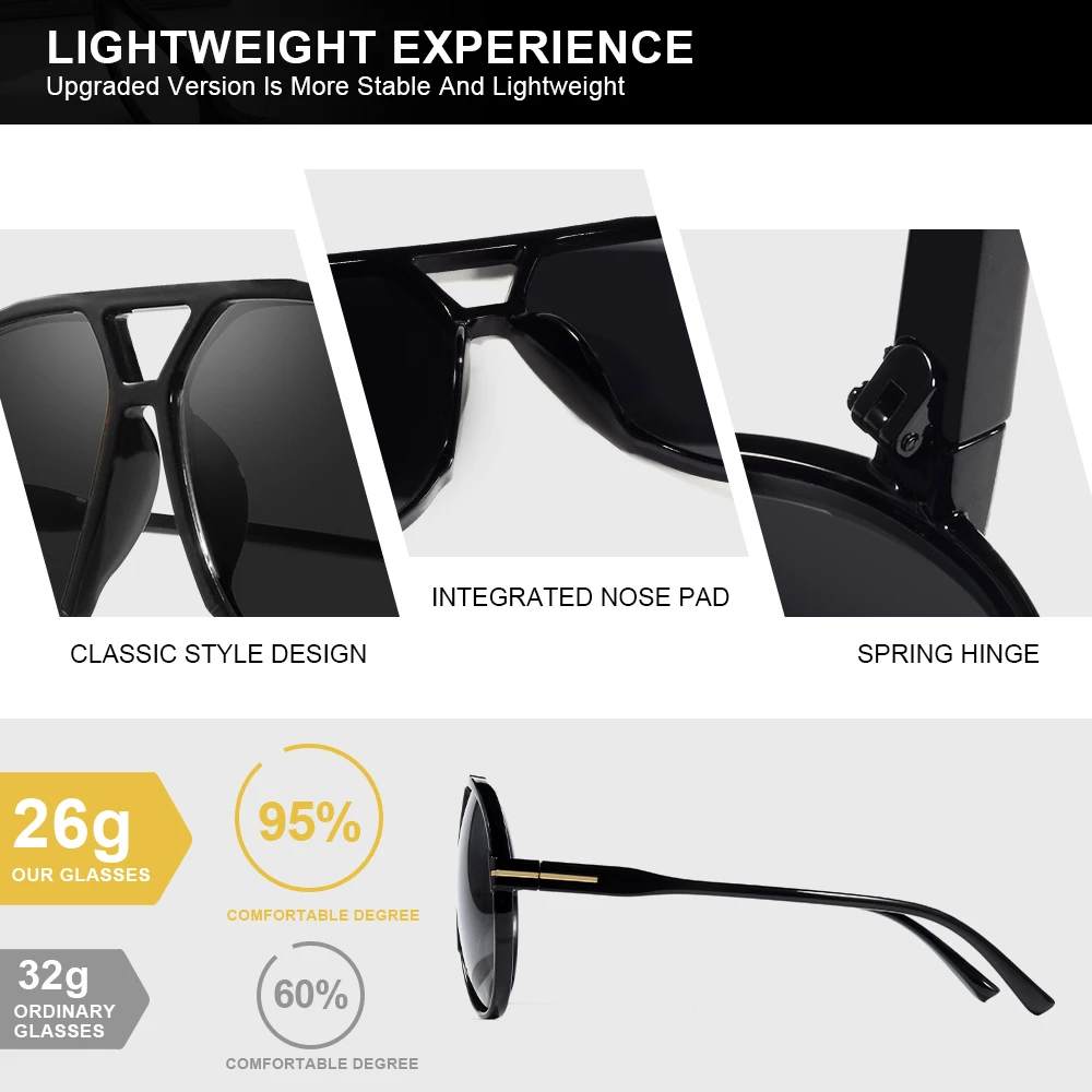 CRIXALIS ريترو الطيار النظارات الشمسية للنساء الرجال المتضخم الكلاسيكية 70s خمر العصرية الحياة اليومية الطيارين نظارات شمسية الظل UV400