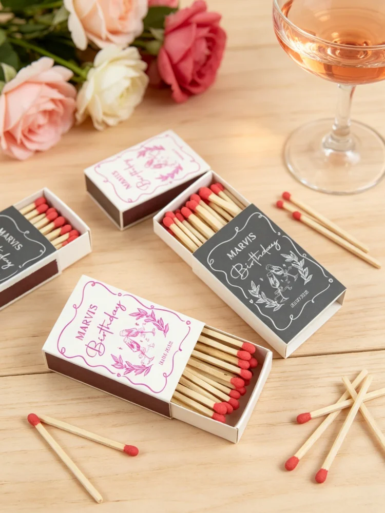 

Romantic Cute Personalized Wedding Matchbox Canva Template, Custom Editable Printable Match Labels, DIY Unique Keepsake Party