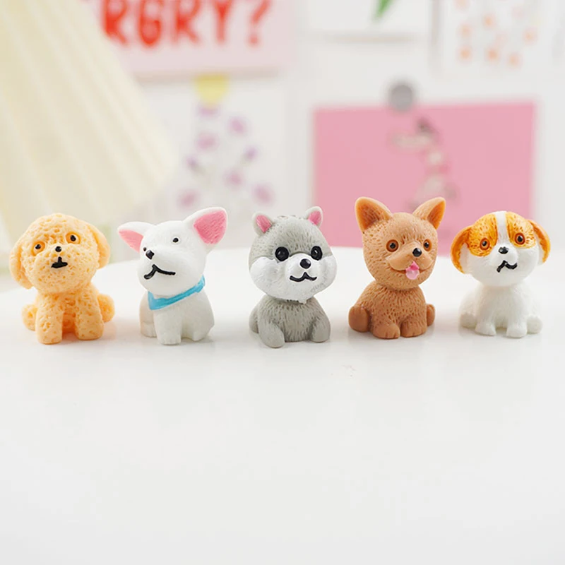 Mini Dog Model Small Statue Figurine Micro Crafts Ornament Miniatures Pet Dolls DIY Home Garden Decor