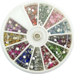 1Box Mixed Acrylic Gems Nail Rhinestones 3D Metal Alloy Nail Charms Flat Jewelry Decoration DIY Manicure Accessory DIY Stones*5H