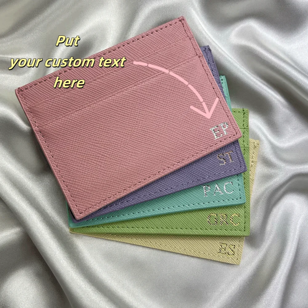 Custom high-endLeather ID Card Holder Multi Slot Slim Card Case  Outdoor Travel Portable Credit Card Holder Mini Wallet