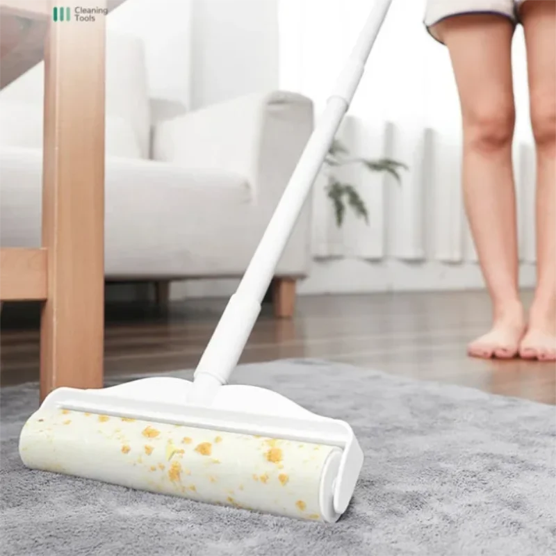 Long handled cotton roller, sofa carpet cleaner, large adhesive tear off brush, pet hair removal roller,Lint roller