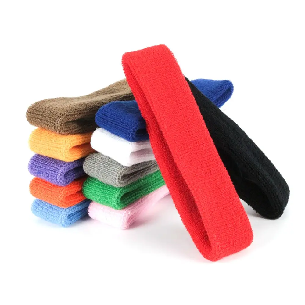 Terry Cloth Tennis, Basketball For Yoga, Gym, Workout Sports Headbands Athletic Sweat Bands Elastic Hair Bands Cotton Sweatband