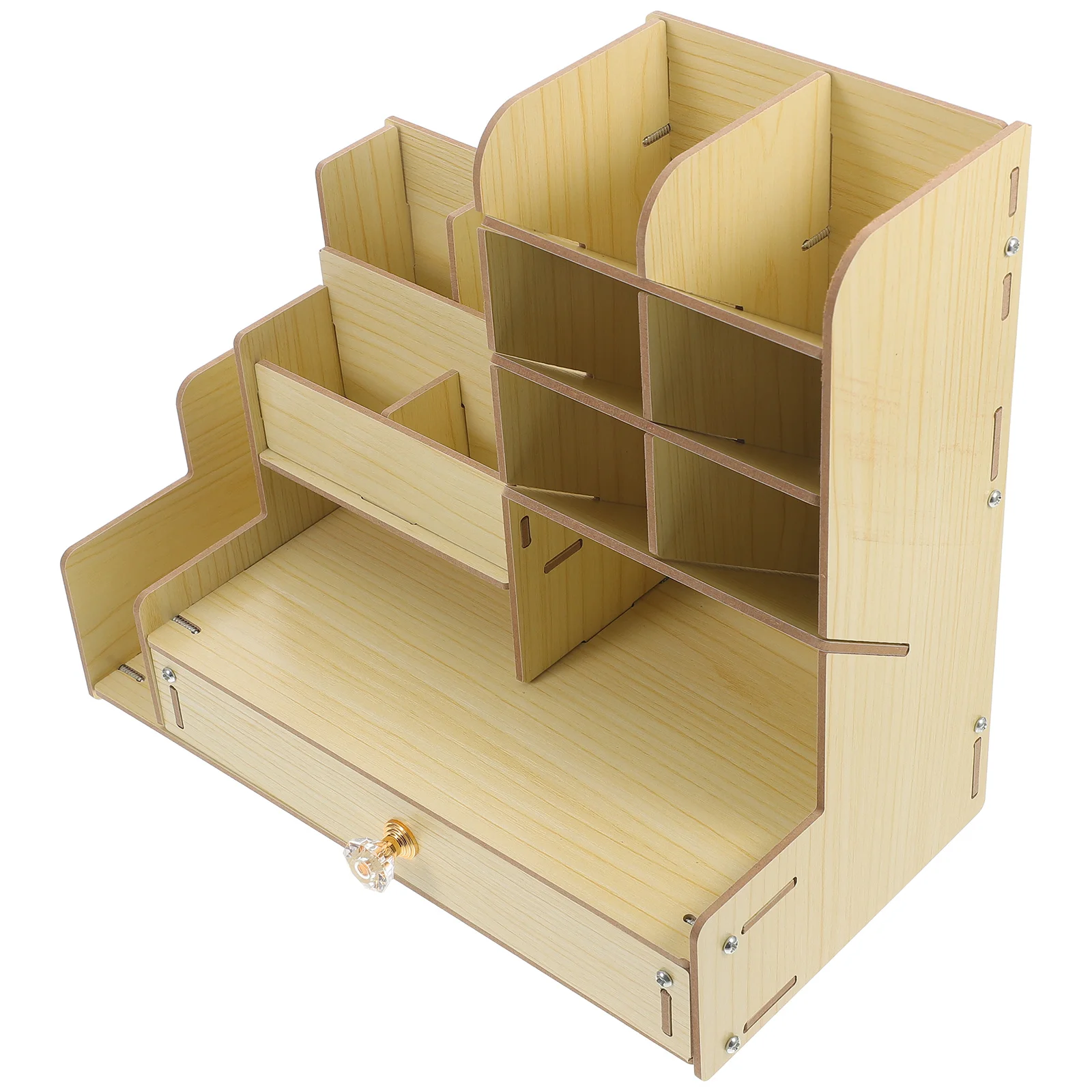 Wooden Desk Organizer Multi-Grids Desktop Storage Box Pen Holder for Office Study Classroom Stationery Storage