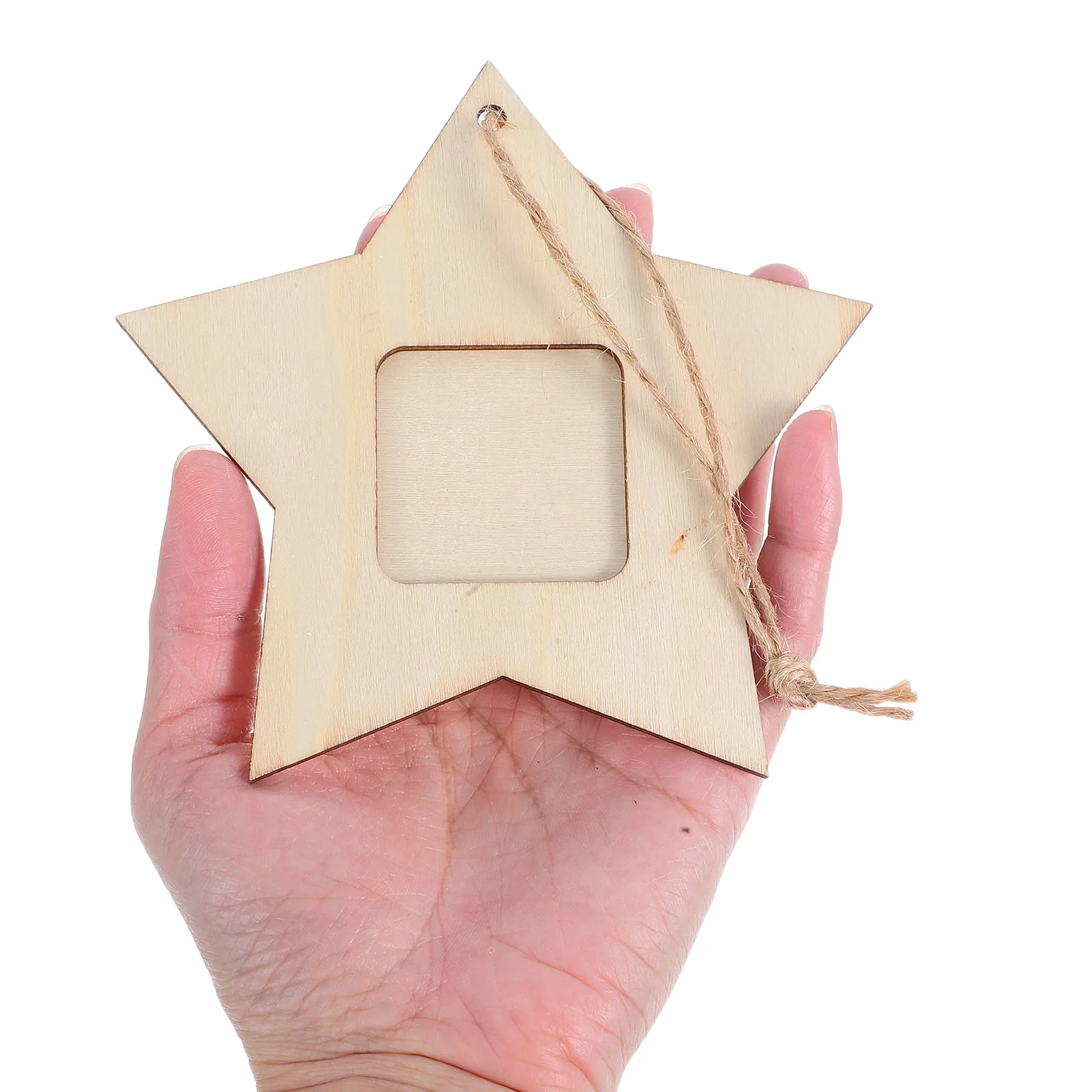 

10Pcs Eco-Friendly Wooden Star Photo Frames DIY Unfinished Mini Frame Set for Home Office Wall Art Decoration Display